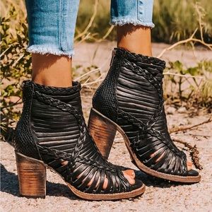 Freebird Black Leather Heels Size 8